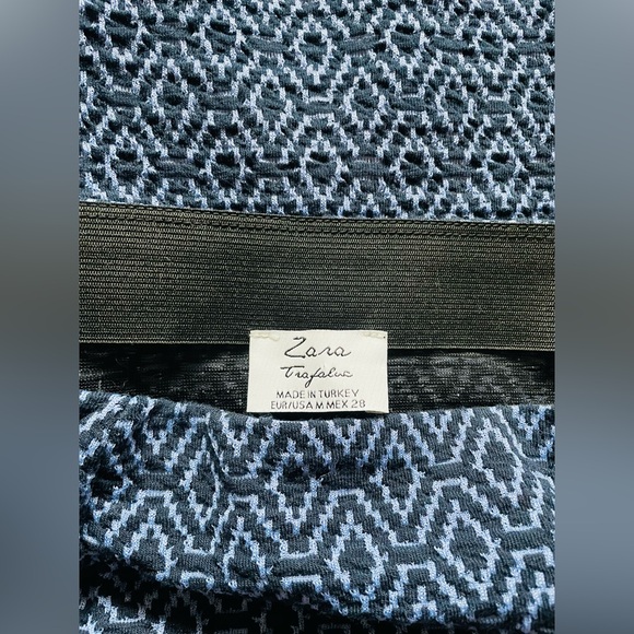 Zara purple and blue tile pattern miniskirt sz M - Picture 2 of 4